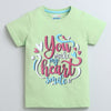 BUMZEE Green Girls Half Sleeves T-Shirt