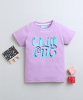 Bumzee Lavender Graphic Print T-Shirt, Half Sleeves, 100% Cotton