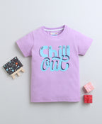 Bumzee Lavender Graphic Print T-Shirt, Half Sleeves, 100% Cotton