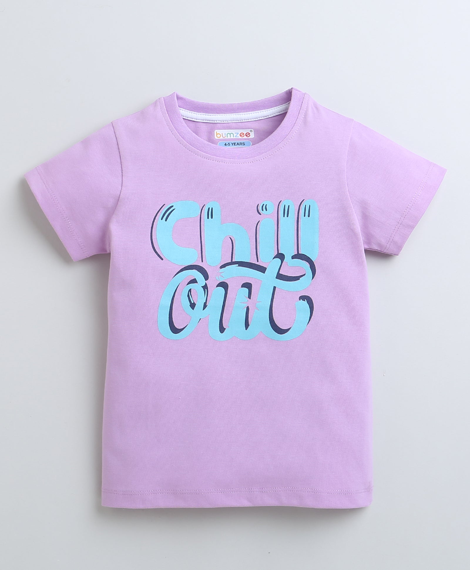 BUMZEE Lavender Girls Half Sleeves T-Shirt