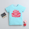 BUMZEE Blue Girls Half Sleeves T-Shirt