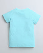 Bumzee Blue Graphic Print T-Shirt, Half Sleeves, 100% Cotton