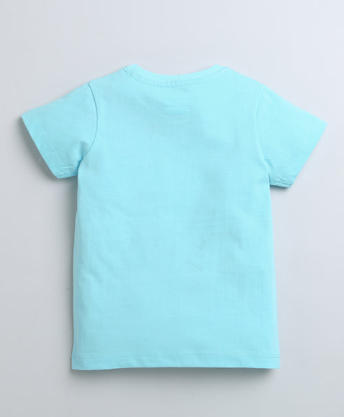 BUMZEE Blue Girls Half Sleeves T-Shirt