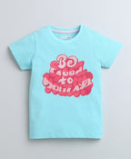 Bumzee Blue Graphic Print T-Shirt, Half Sleeves, 100% Cotton