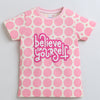 BUMZEE Peach Girls Half Sleeves T-Shirt