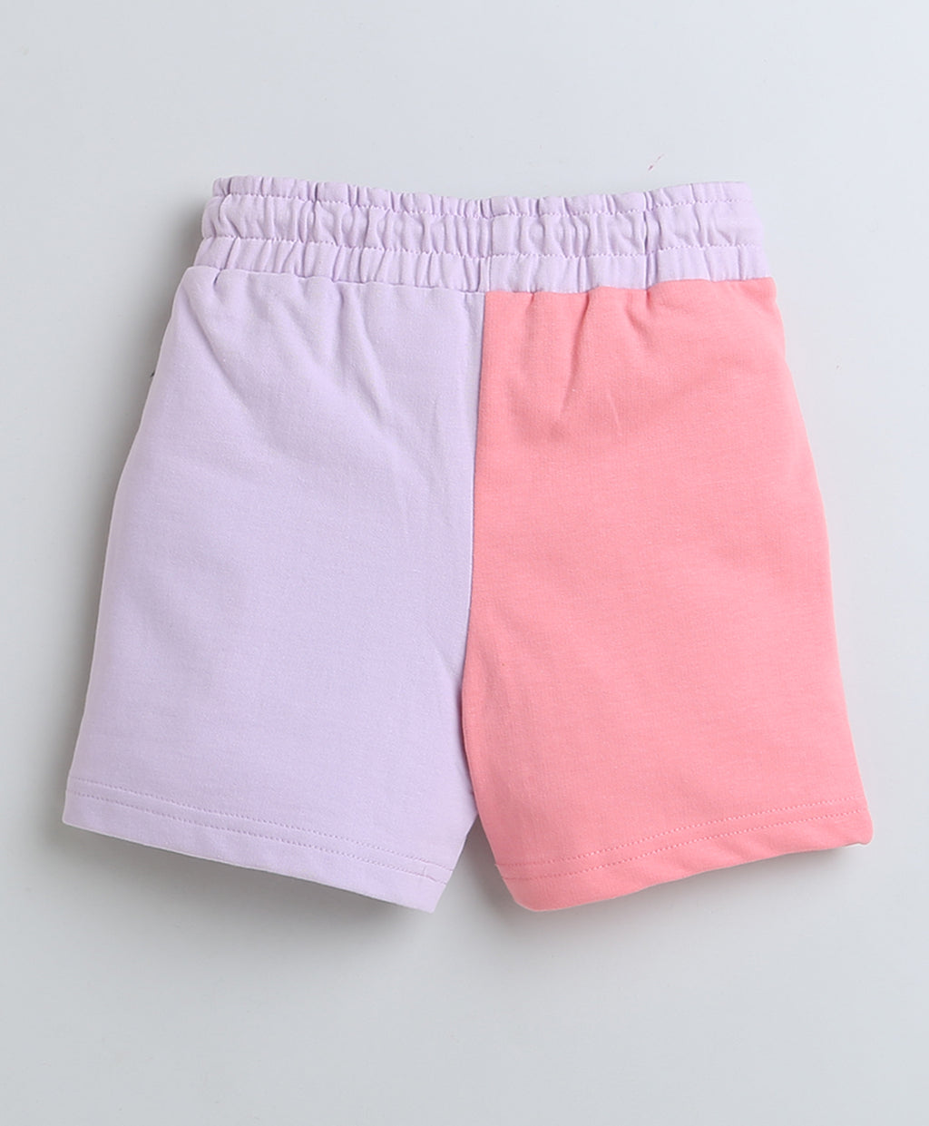 Bumzee Lavender & Peach Colourblock Shorts, 100% Cotton