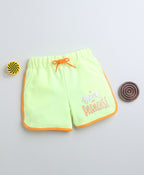 Bumzee Neon Green Shorts, 100% Cotton