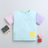 BUMZEE Sky Blue Girls Half Sleeves Oversized T-Shirt