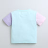 BUMZEE Sky Blue Girls Half Sleeves Oversized T-Shirt