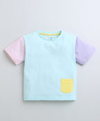 Bumzee Sky Blue T-Shirt, Half Sleeves, 100% Cotton