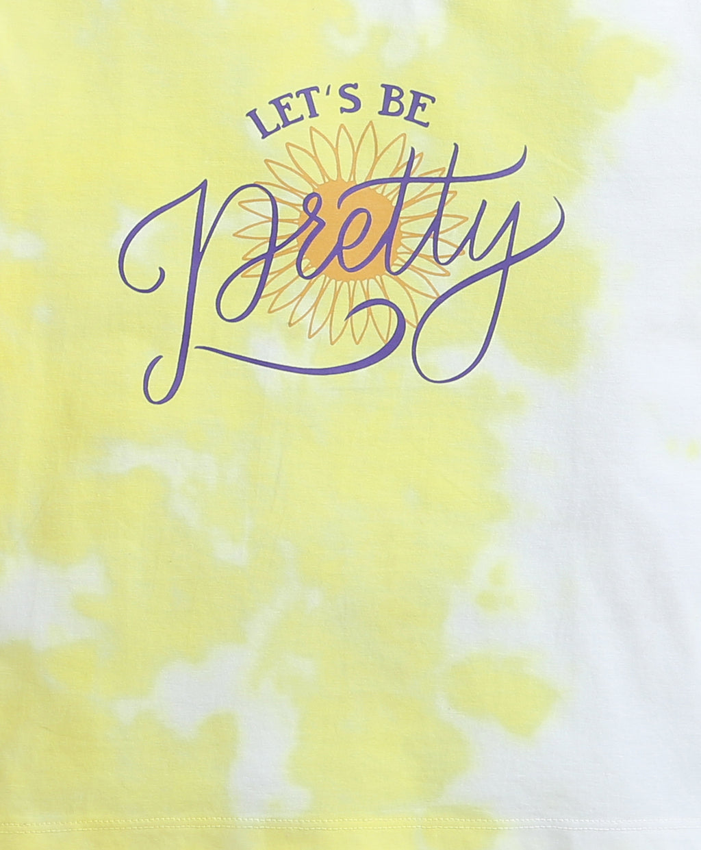 Bumzee Yellow Tie & Dye T-Shirt, Half Sleeves, 100% Cotton, Oversized
