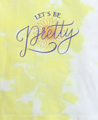 Bumzee Yellow Tie & Dye T-Shirt, Half Sleeves, 100% Cotton, Oversized