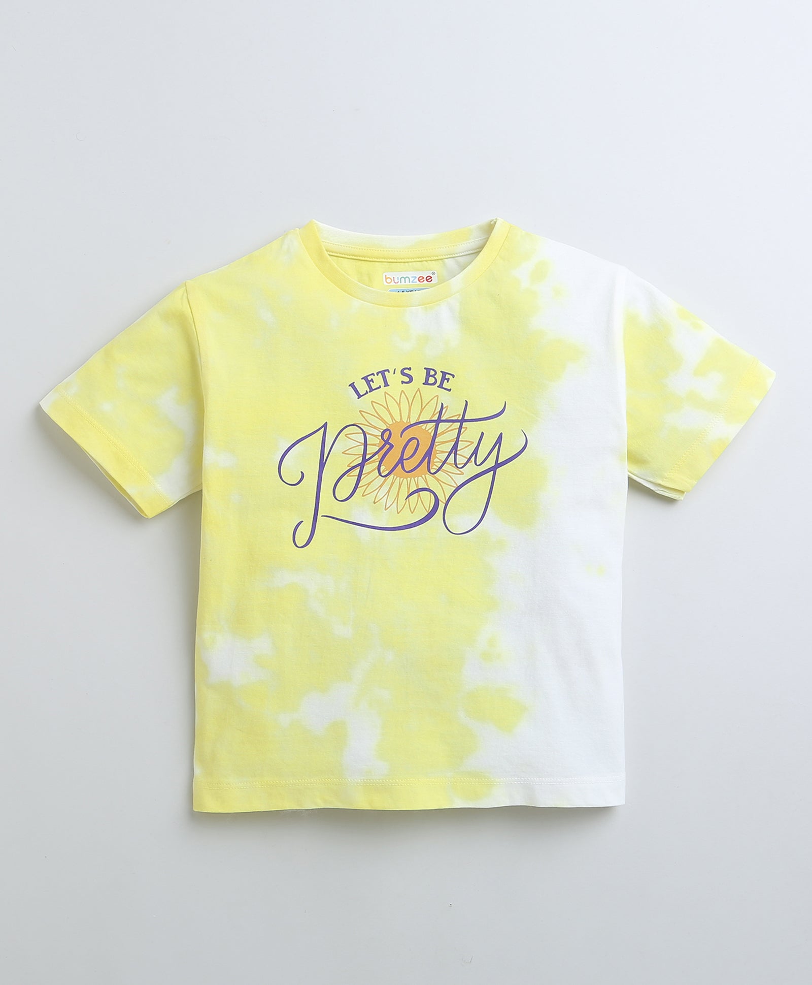 BUMZEE Yellow Girls Half Sleeves Oversized T-Shirt