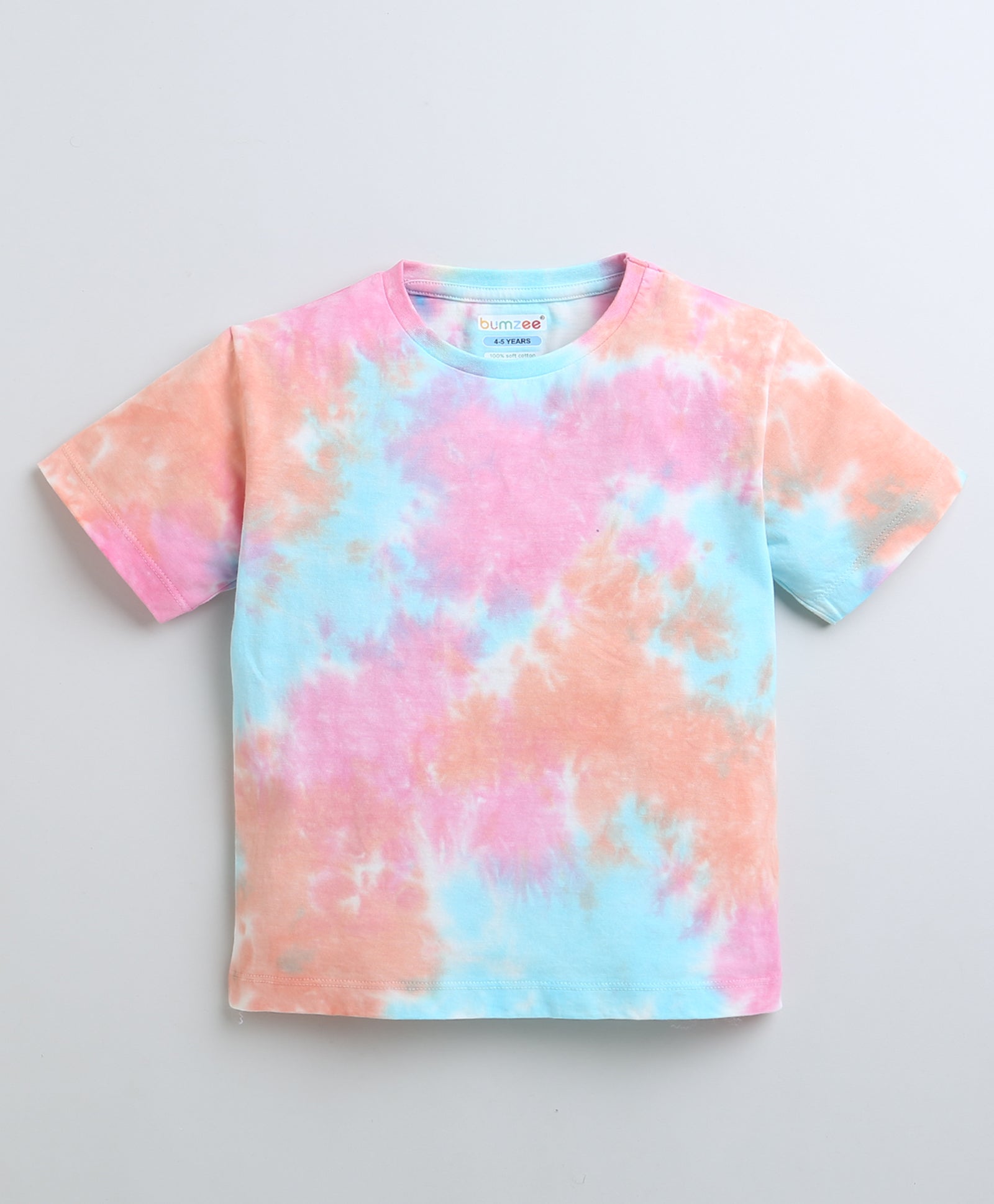 BUMZEE Multi Girls Half Sleeves Oversized T-Shirt