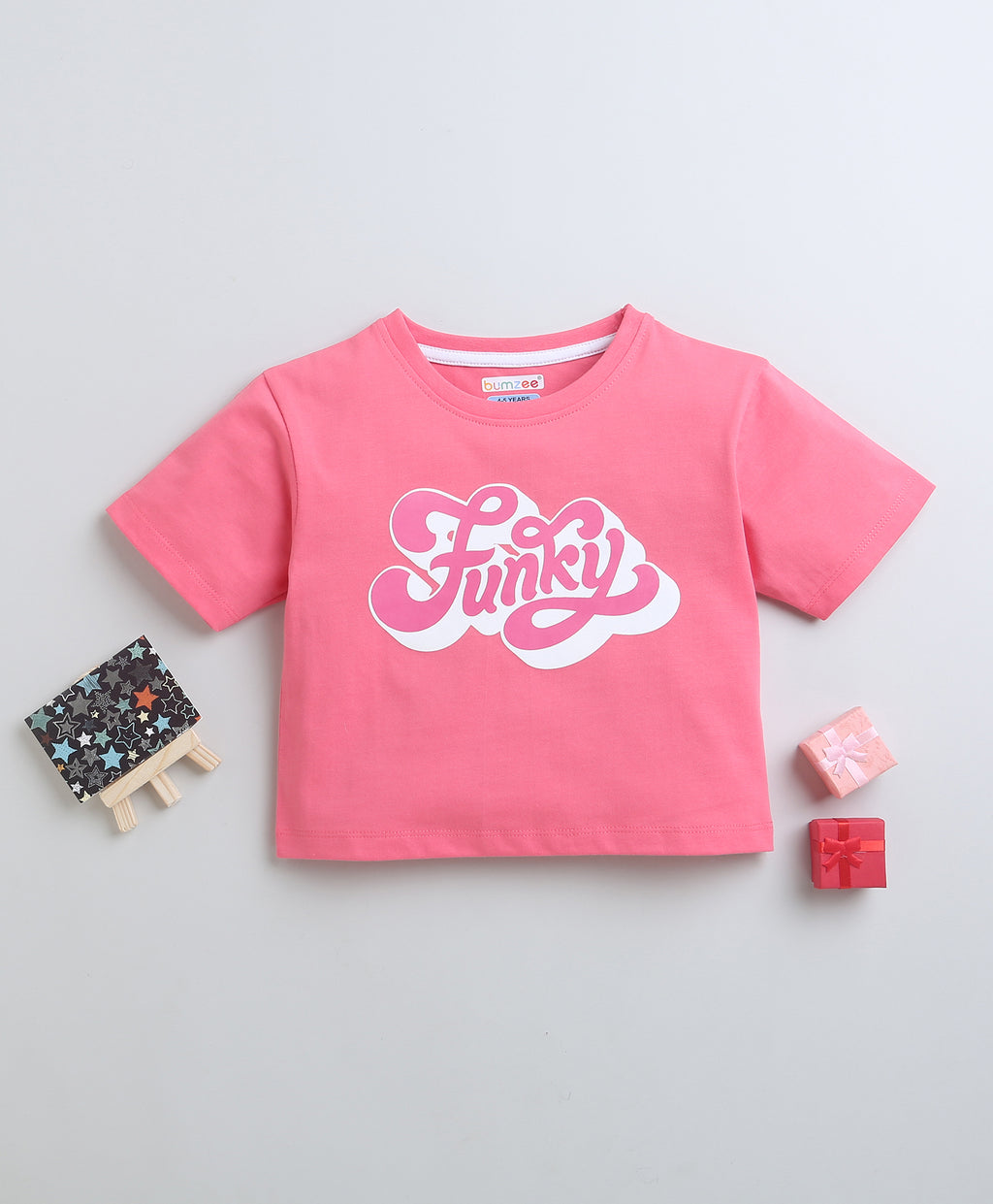 Bumzee Fuschia Pink Graphic Print T-Shirt, Half Sleeves, 100% Cotton