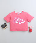 Bumzee Fuschia Pink Graphic Print T-Shirt, Half Sleeves, 100% Cotton