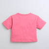 BUMZEE Fuschia Pink Girls Half Sleeves Oversized Crop T-Shirt