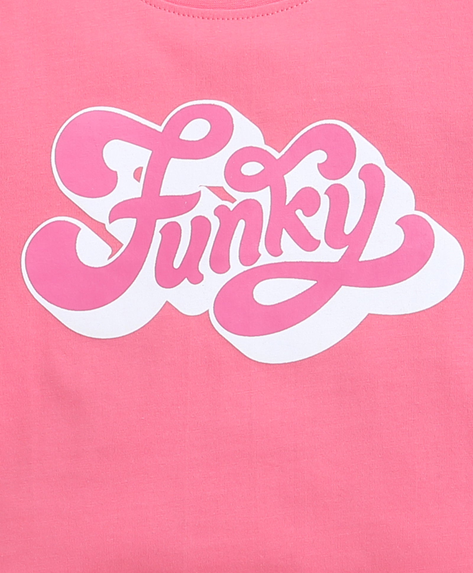 BUMZEE Fuschia Pink Girls Half Sleeves Oversized Crop T-Shirt