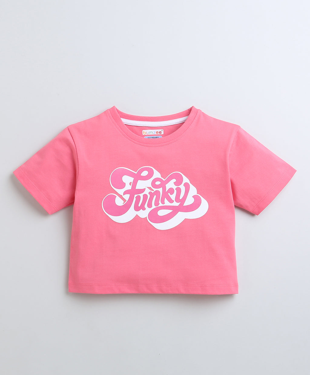 Bumzee Fuschia Pink Graphic Print T-Shirt, Half Sleeves, 100% Cotton