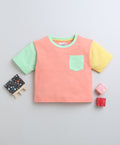 Bumzee Peach T-Shirt, Half Sleeves, 100% Cotton