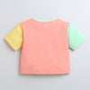 BUMZEE Peach Girls Half Sleeves Oversized Crop T-Shirt