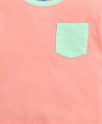Bumzee Peach T-Shirt, Half Sleeves, 100% Cotton