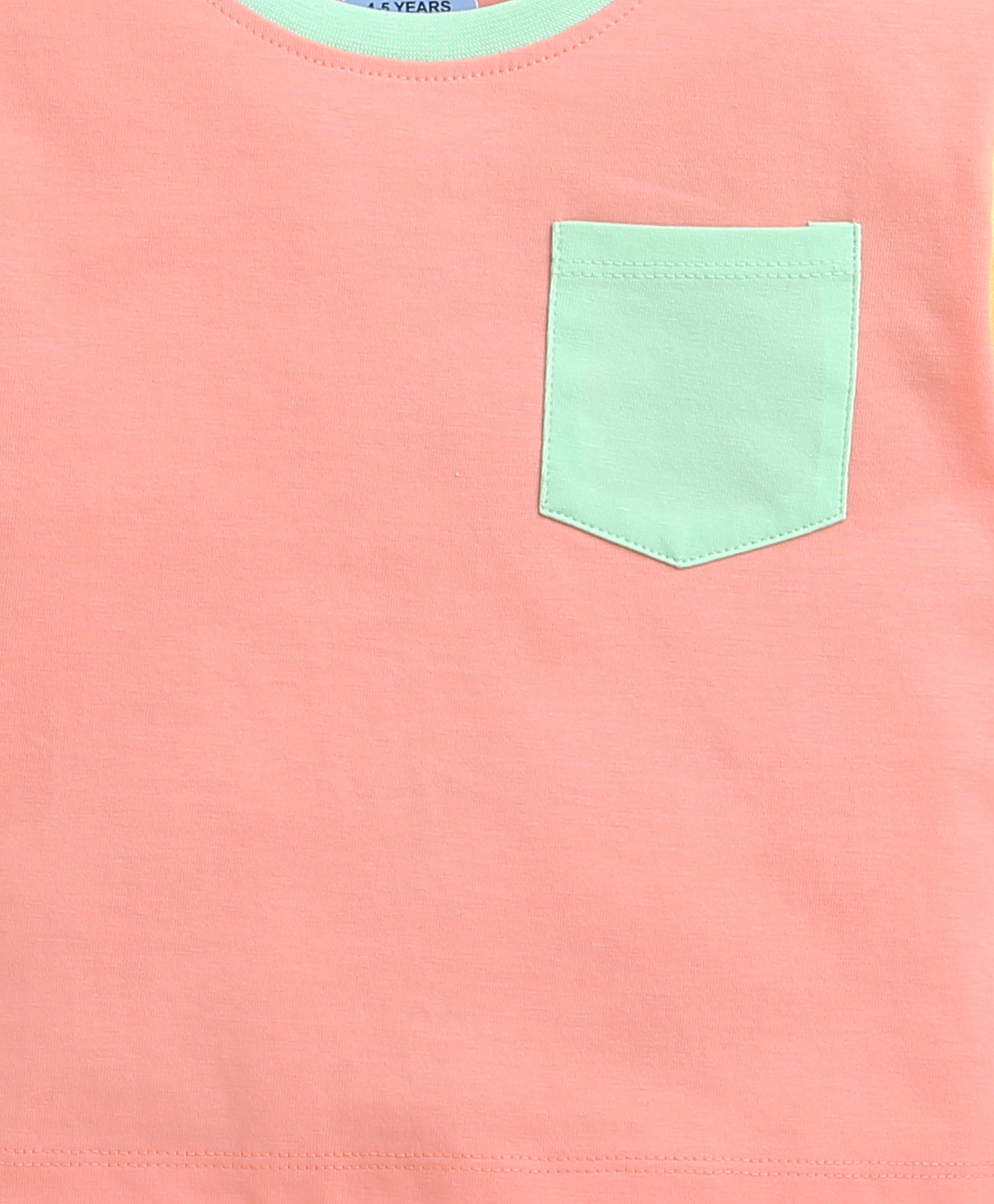 BUMZEE Peach Girls Half Sleeves Oversized Crop T-Shirt