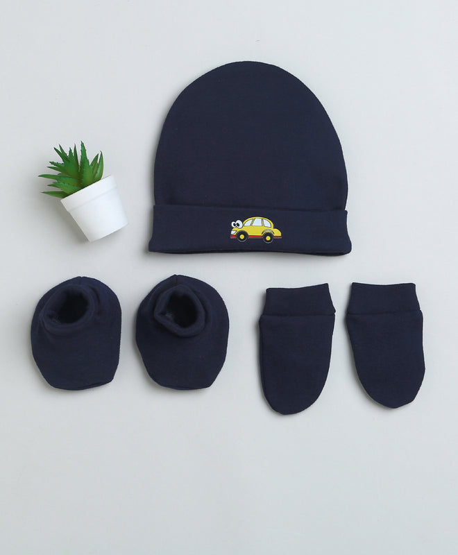 Boys 100% Cotton NA Cap Mitten Bootie - Navy