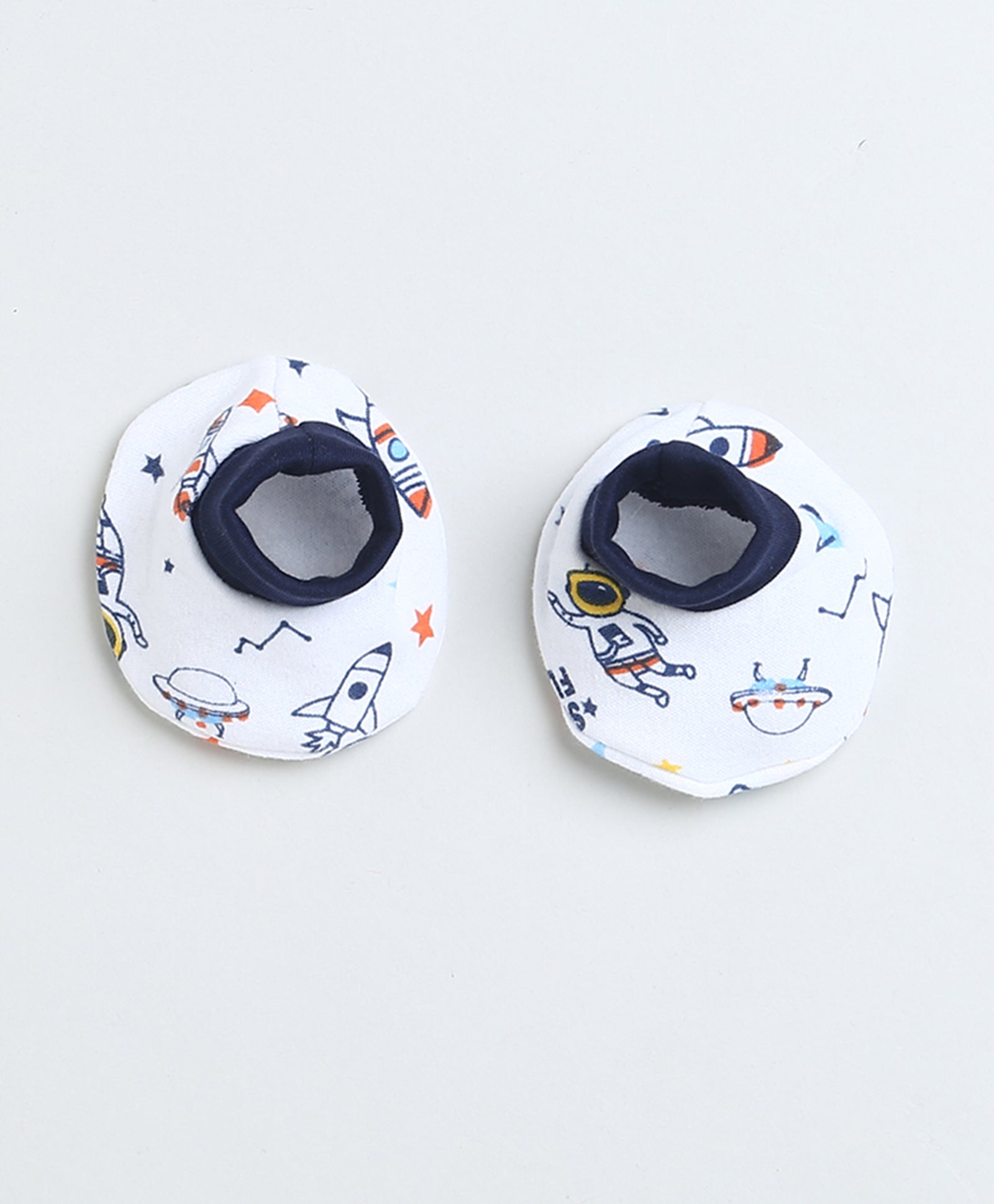 Boys 100% Cotton NA Cap Mitten Bootie - White & Navy