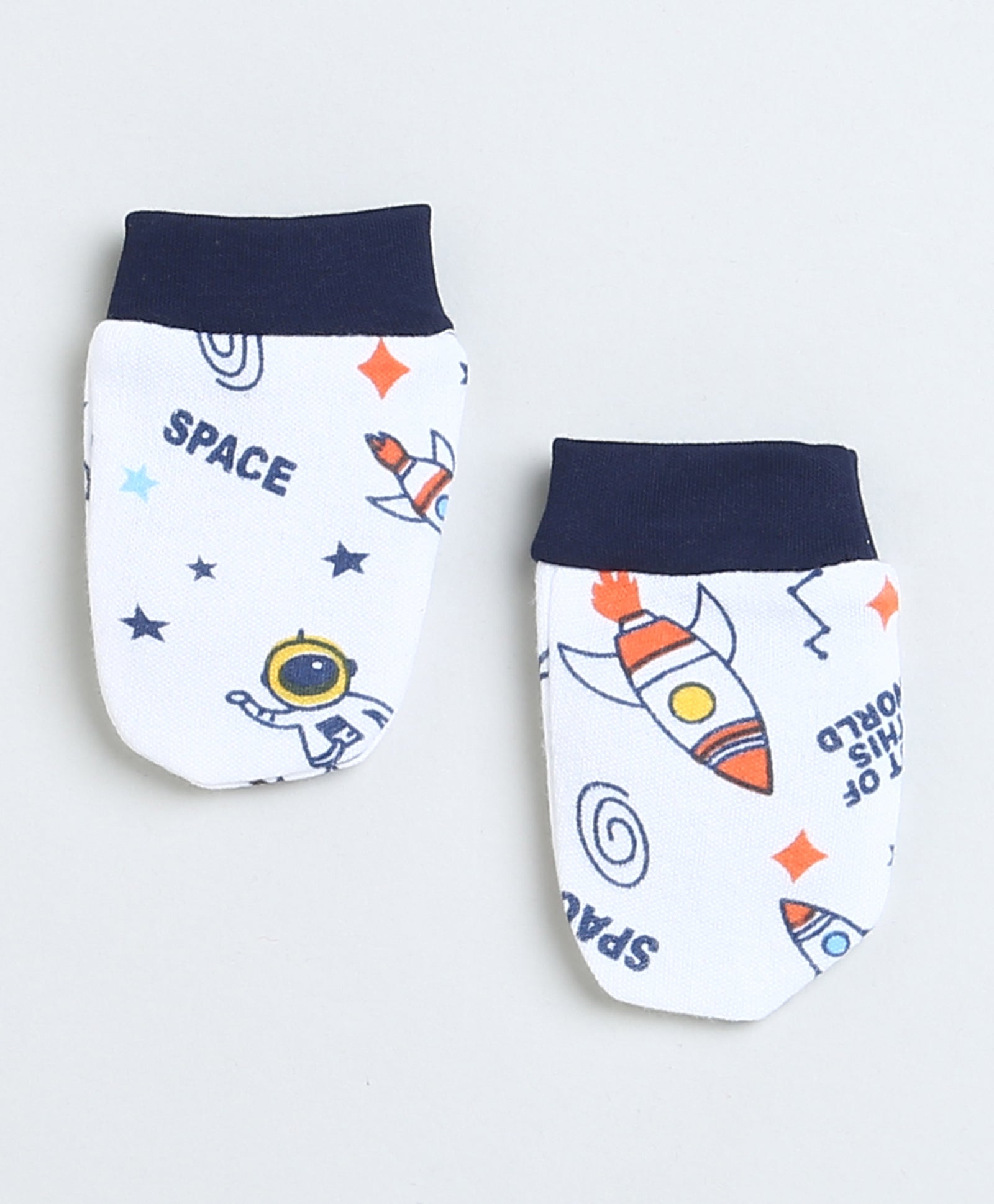 Boys 100% Cotton NA Cap Mitten Bootie - White & Navy