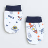 Boys 100% Cotton NA Cap Mitten Bootie - White & Navy