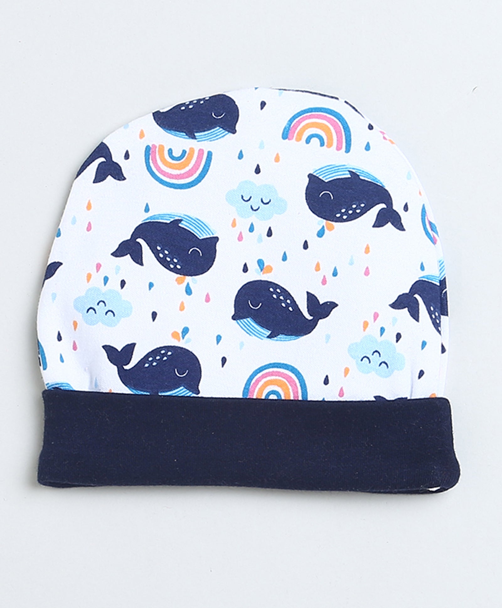 Boys 100% Cotton NA Cap Mitten Bootie - White & Navy