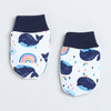 Boys 100% Cotton NA Cap Mitten Bootie - White & Navy