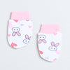 Boys 100% Cotton NA Cap Mitten Bootie - White & Pink