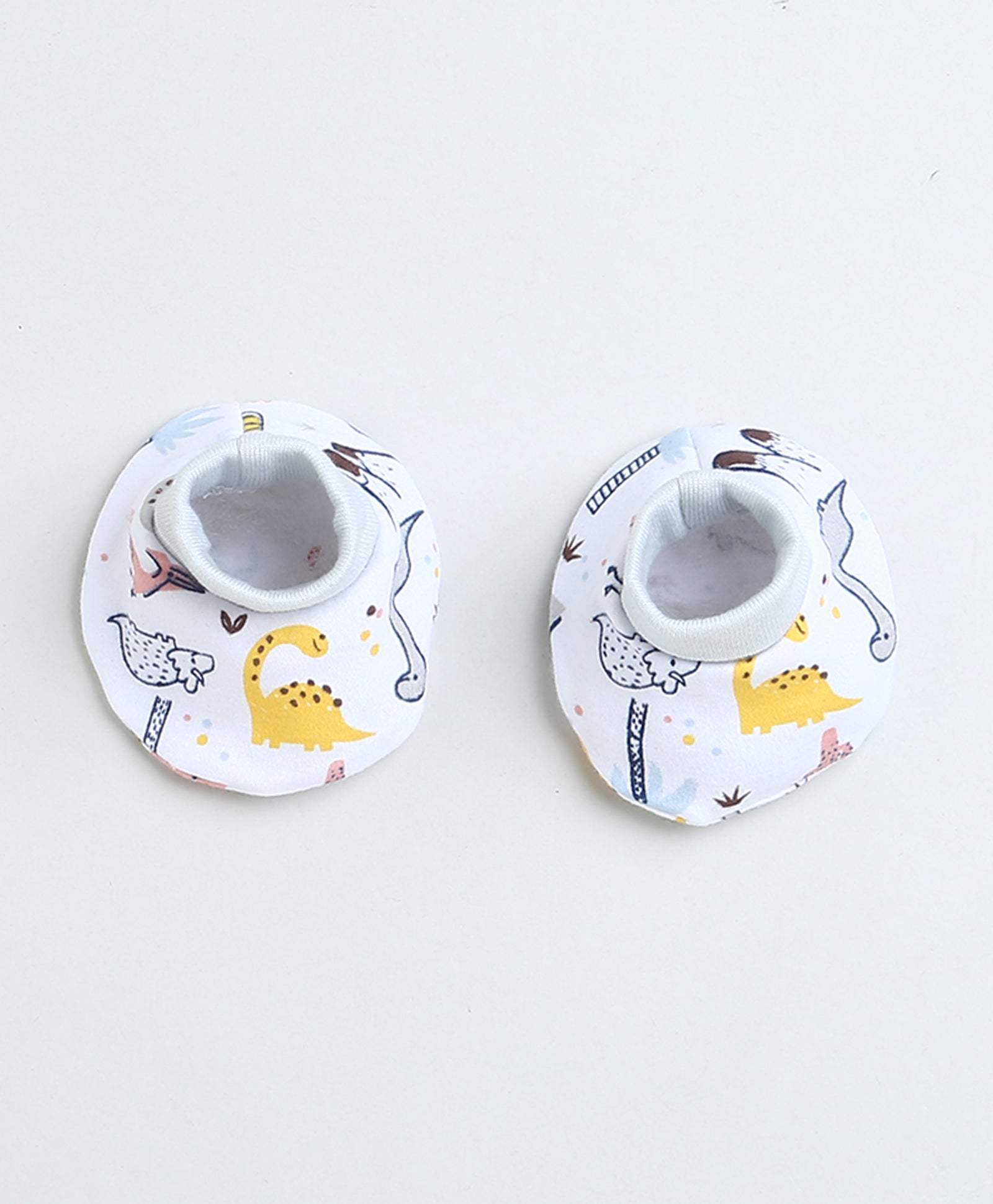 Girls 100% Cotton NA Cap Mitten Bootie - White & Grey