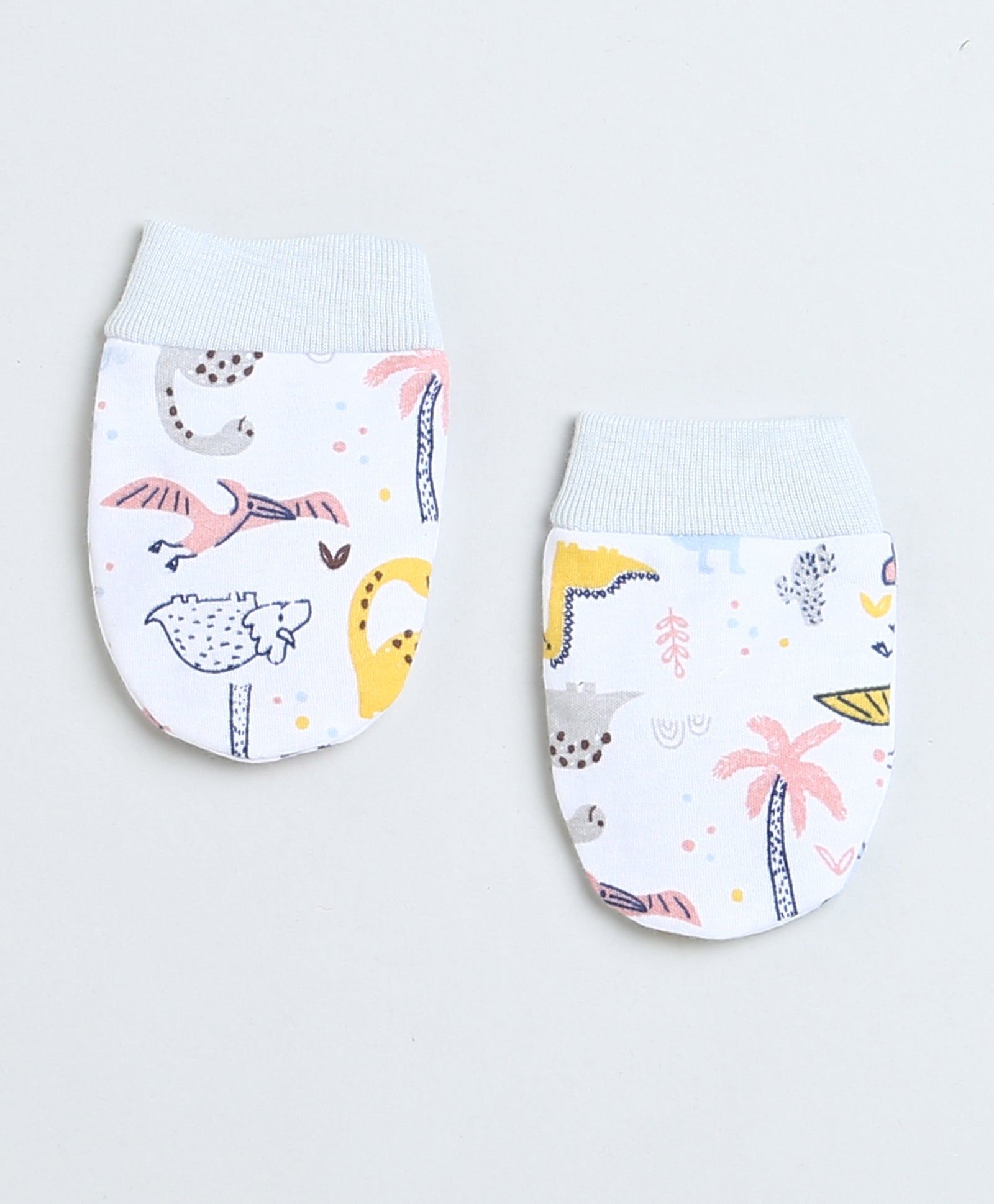 Girls 100% Cotton NA Cap Mitten Bootie - White & Grey