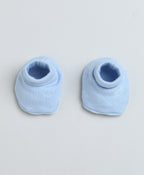 Bumzee Sky Blue Cap, Mitten & Bootie Set, 100% Cotton