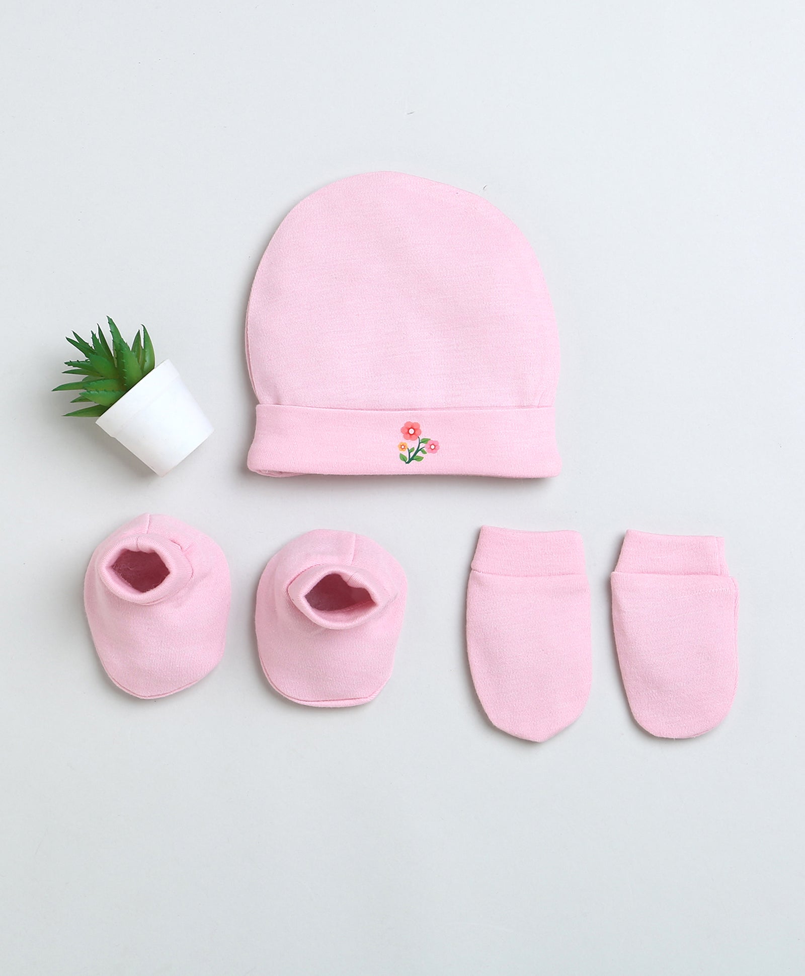 Boys 100% Cotton NA Cap Mitten Bootie - Pink
