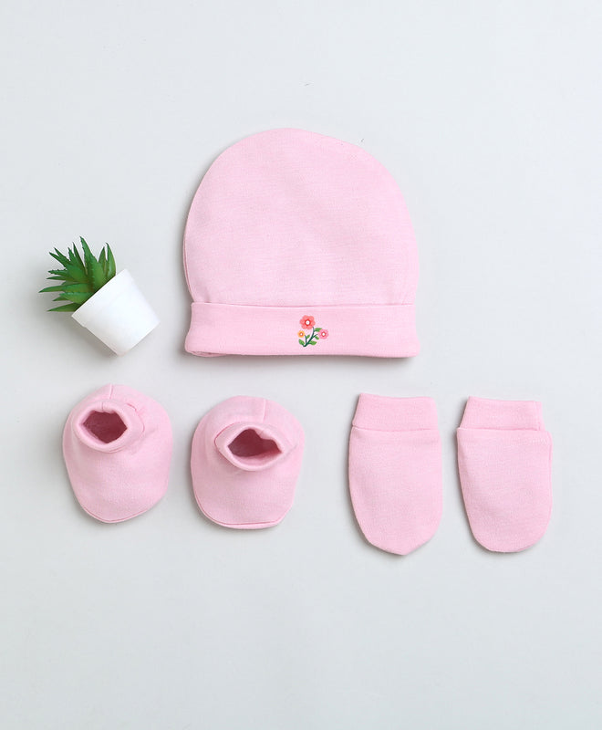 Boys 100% Cotton NA Cap Mitten Bootie - Pink