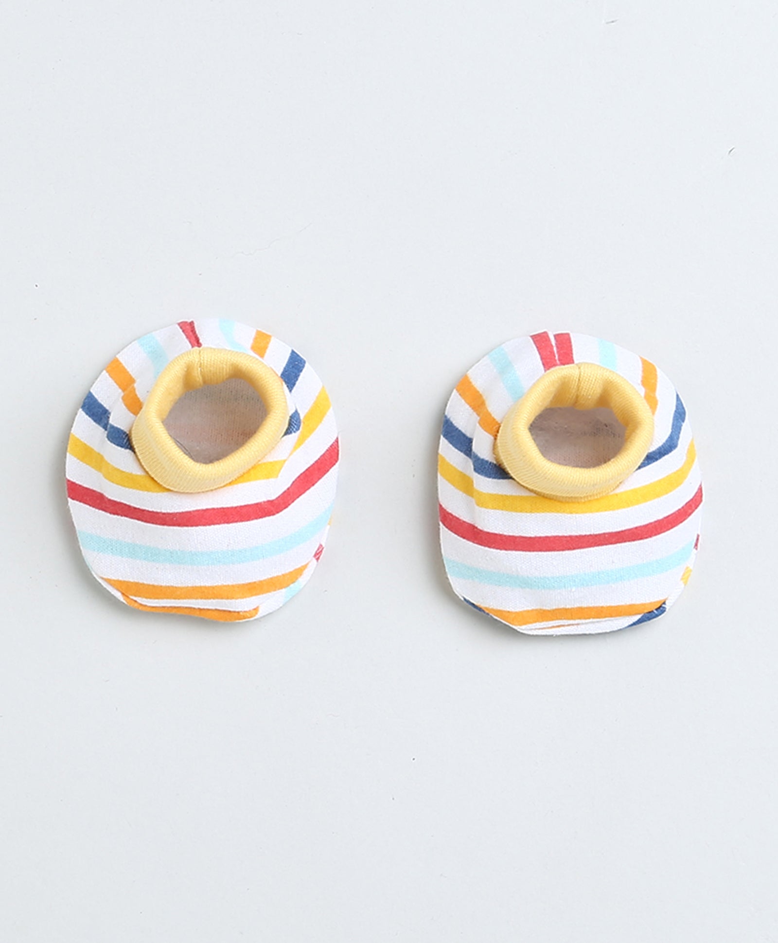 Boys 100% Cotton NA Cap Mitten Bootie - White & Yellow