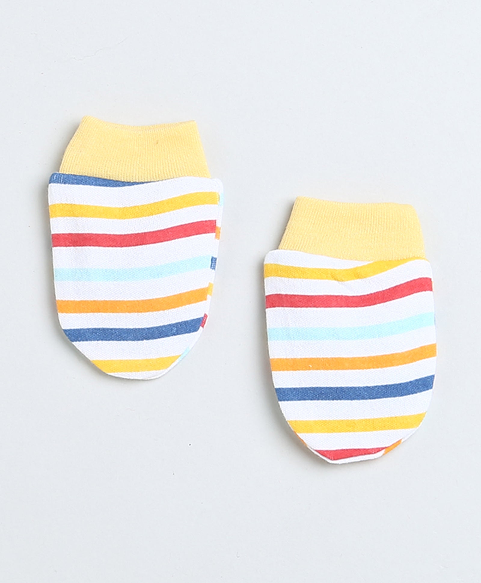 Boys 100% Cotton NA Cap Mitten Bootie - White & Yellow