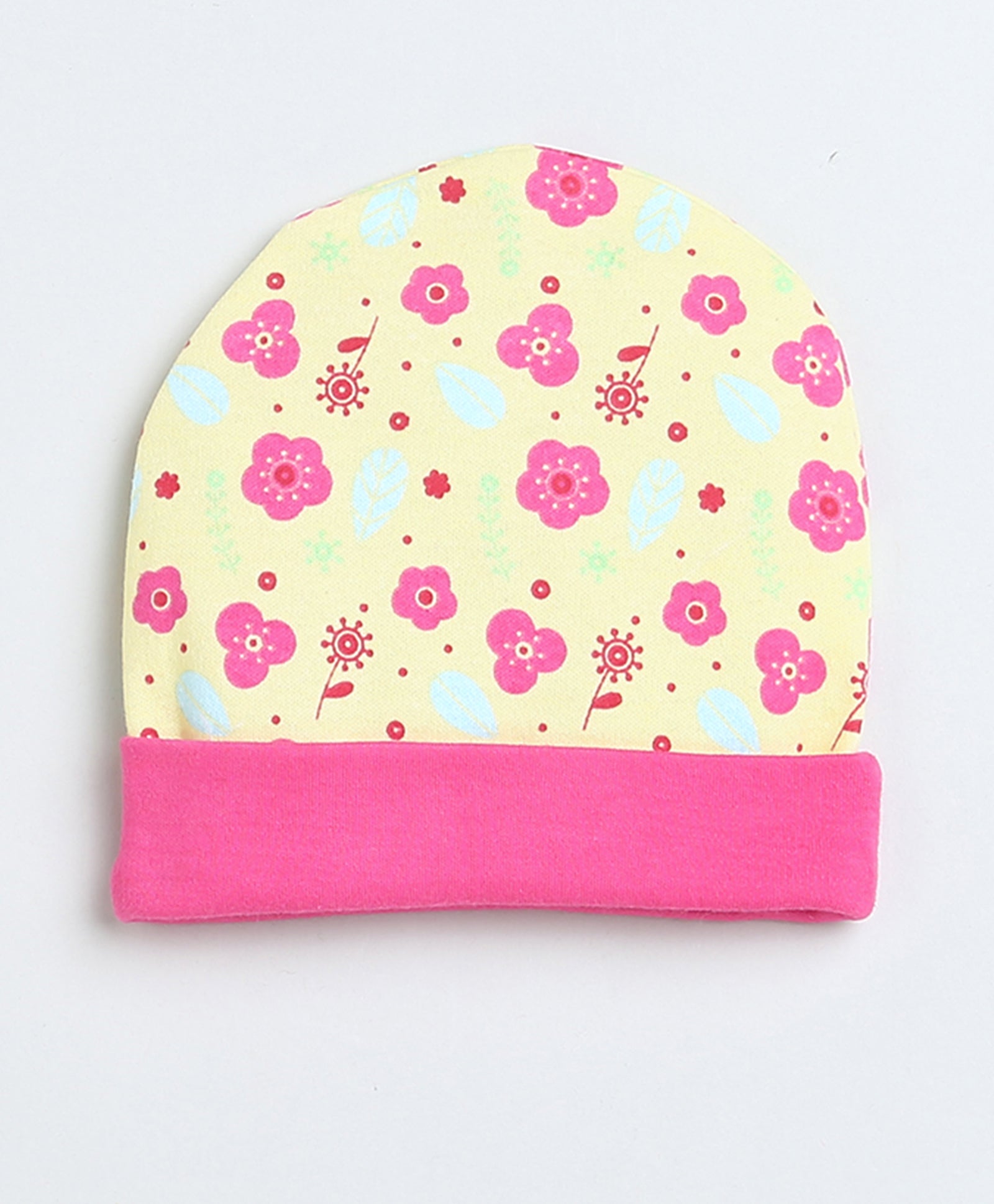 Girls 100% Cotton NA Cap Mitten Bootie - Yellow & Pink