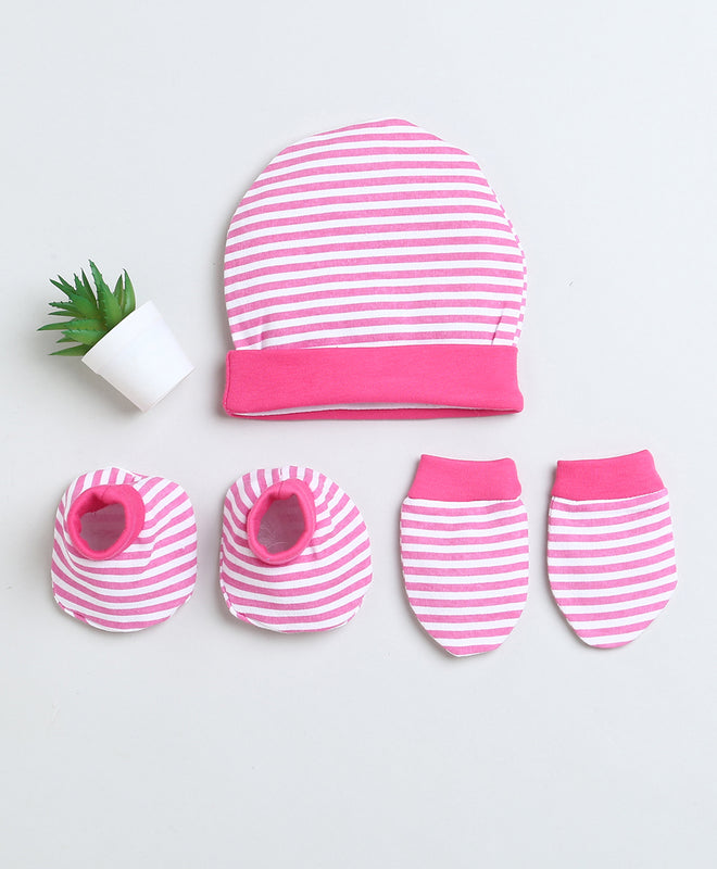 Girls 100% Cotton NA Cap Mitten Bootie - Pink