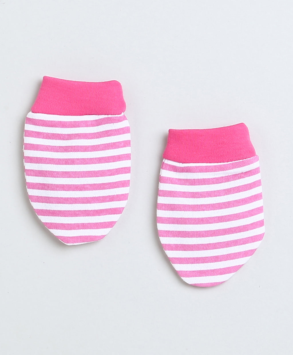 Bumzee Pink Striped Cap, Mitten & Bootie Set, 100% Cotton