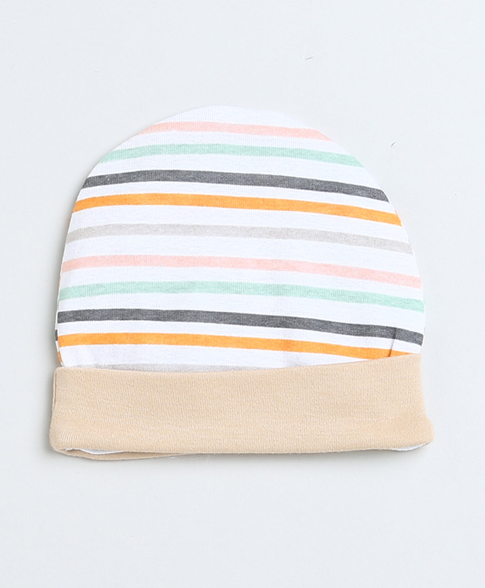 Boys 100% Cotton NA Cap Mitten Bootie - White & Beige