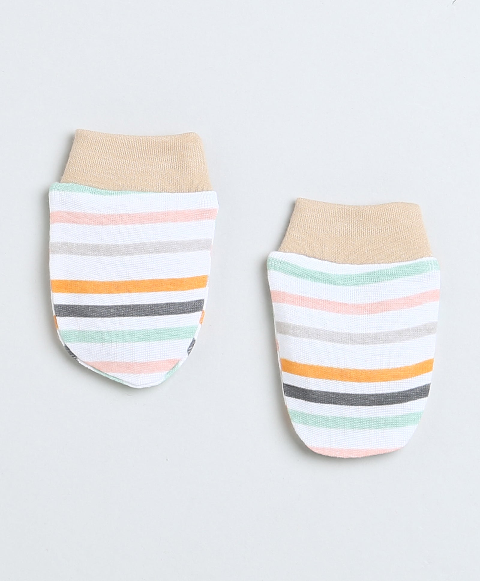 Boys 100% Cotton NA Cap Mitten Bootie - White & Beige