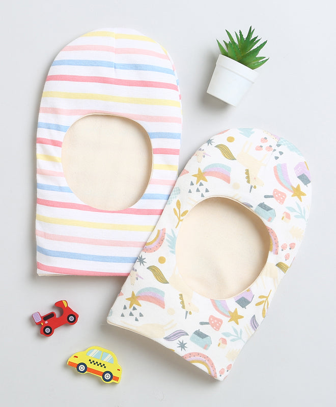 Boys 100% Cotton NA Monkey Cap - Cream