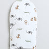 Boys 100% Cotton NA Monkey Cap - White & Grey