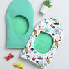 Girls 100% Cotton NA Monkey Cap - Green & White
