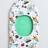 Girls 100% Cotton NA Monkey Cap - Green & White